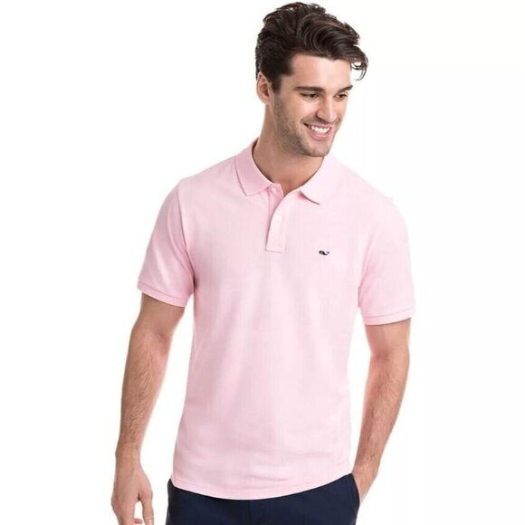 Vineyard Vines Edgartown Pique Polo Light pink Short Sleeve Mens Size M - Picture 1 of 6